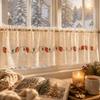 Lace Trim Cafe Curtains Sheer Voile Window Drapes Half Curtains Embroidered Curtains  Restaurant