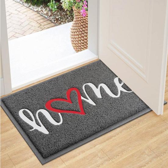 Entrance Floor Mat Hello Print Non-Slip Rug Washable Mud Scrubber Doormat for Home Front Door Entryway Laundry Bedroom