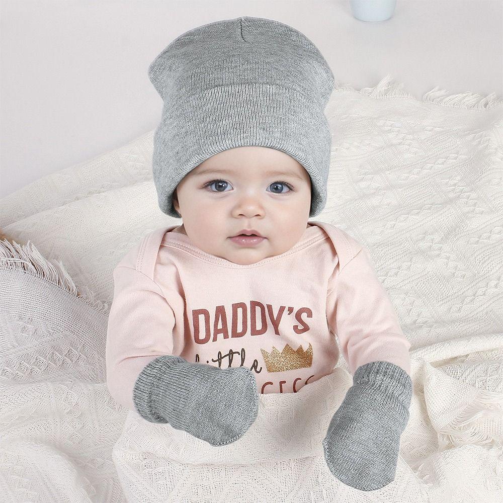 Warm Baby Beanies Mittens Set Winter Kids Earflap Cap Cute Toddler Ear Protection Hat Girls Boys