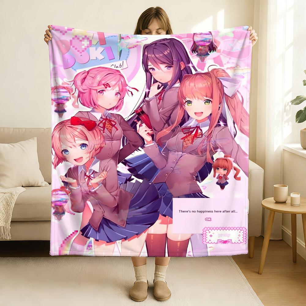 Игровое одеяло Doki S D Doki L Литературный клуб Мягкое и приятное для кожи Для дивана Кровати Дневного сна Покрывало Всесезонное Одеяло