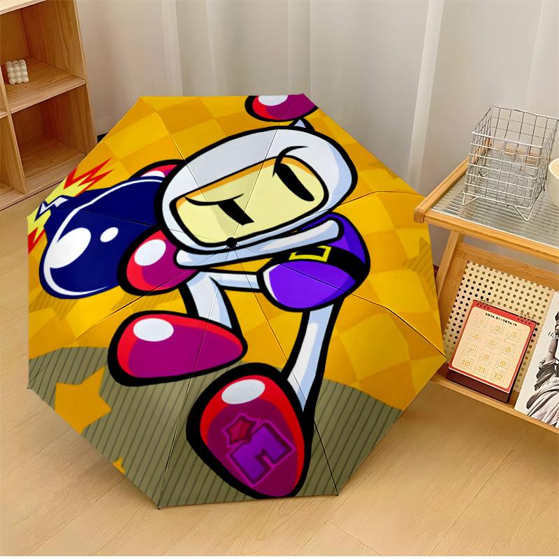 Зонт с принтом Bomberman, легкий, для путешествий, кемпинга и отдыха, незаменимая вещь для семейного отпуска и подарков на день рождения