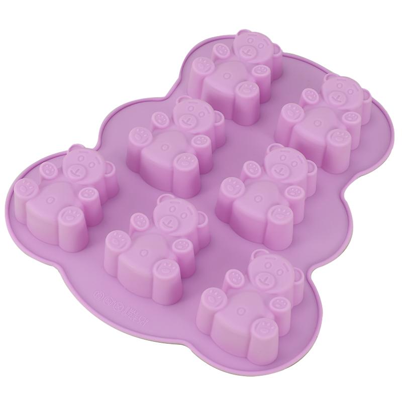 Bear Chocolate Mold Heart Silicone Candy Mold Cute Ice Cube Ice Tray Fondant Molds DIY Birthday Party Cake Decorating Tools