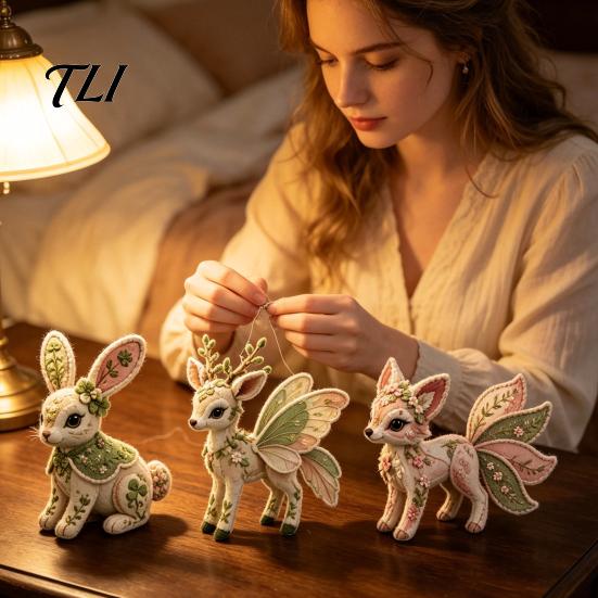 Diy Patchwork Kit Forest Guardians DIY Kit, Woodland Animal Sewing Pre-cut Hand Sewn Wildlife Figures Fabric Craft for Adults, Handmade