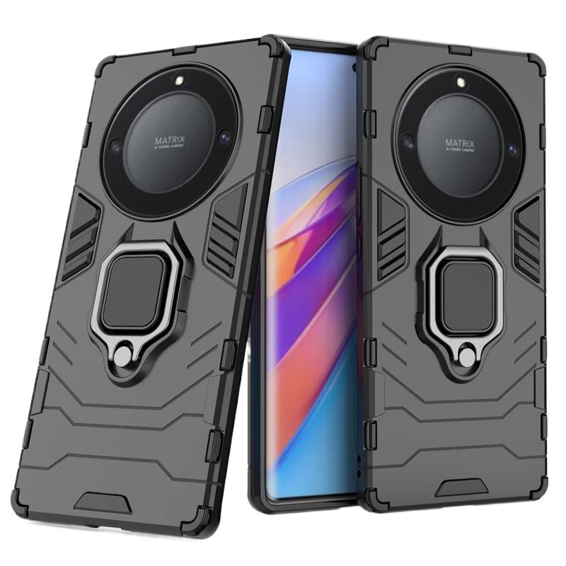 Для Huawei Honor X40 X9A 4G задняя крышка телефона чехол противоударный защитный анти-падения металлический держатель кольца магнитный защитный чехол Funda Coque