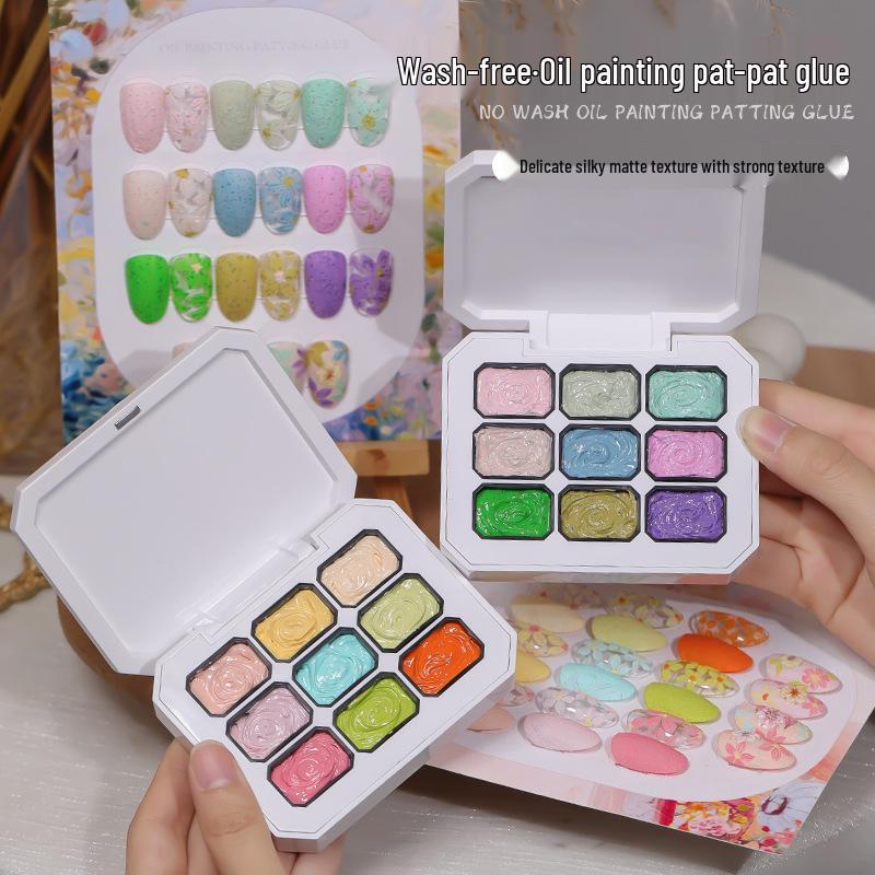 Шелковистый масляный гель для рисования 2025: Новый гель-лак для ногтей без мытья, девять ячеек
