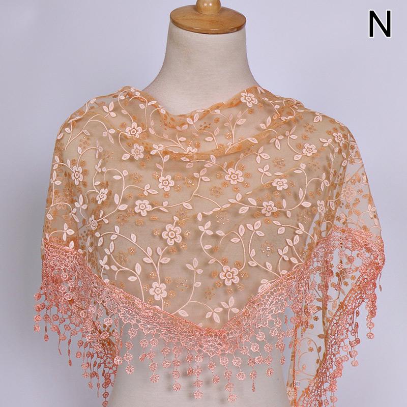Women's Scarves Tassel Floral Lace Scarf Summer Clothing Accessories Fashion Shawl