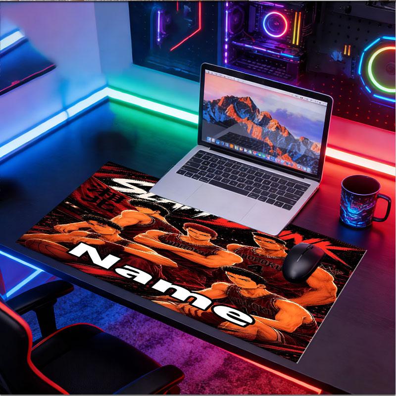 Custom Name Personalized SLAM DUNK Pattern Mousepad, Laptop PC Desk Mat, Decorative Desk Mat for Home Keyboard Pad Gift