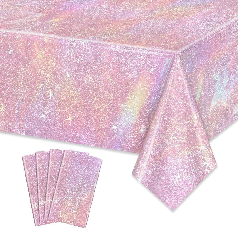 Purple Laser Disposale Tablecloth Aluminum Film Party Decoration Birthday Wedding Party Supplies