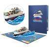 3D Deep Sea Cruise Ship PopUp Card with Envelope 3D Holiday Greeting Card Blank Note Stocking Present for Friend Holiday