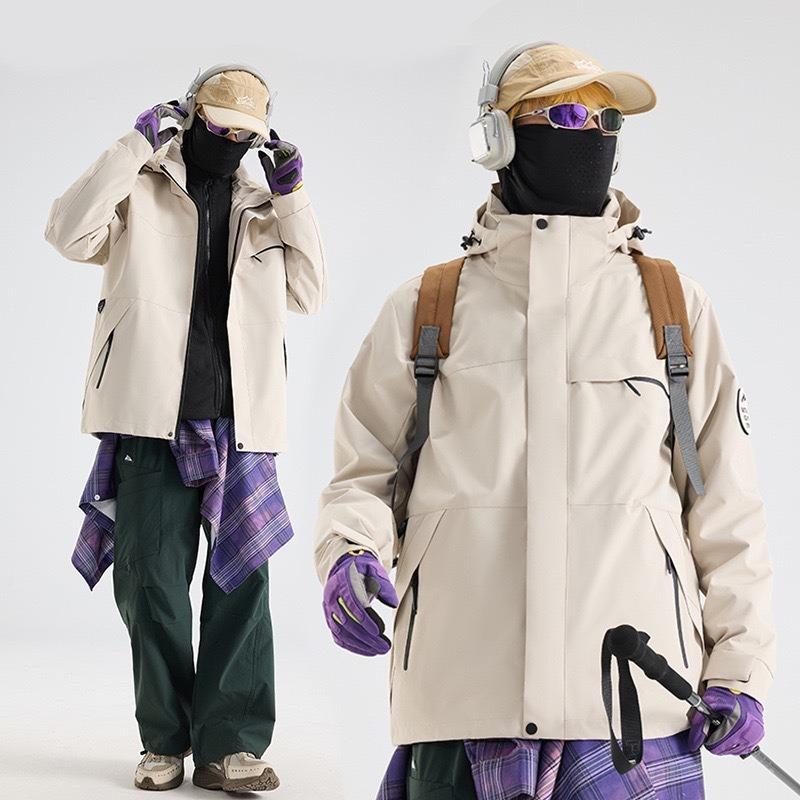 Женская куртка для активного отдыха, костюм для хайкинга, флисовая подкладка, ветрозащитная и водонепроницаемая куртка три-в-одном, мужская, на заказ