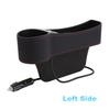 Pgrade Storage Box Car Seat Gap Organizer Pocket PU Leather Auto Seat Side Slit Accessories With 12/24V Cigarette Lighter Drive