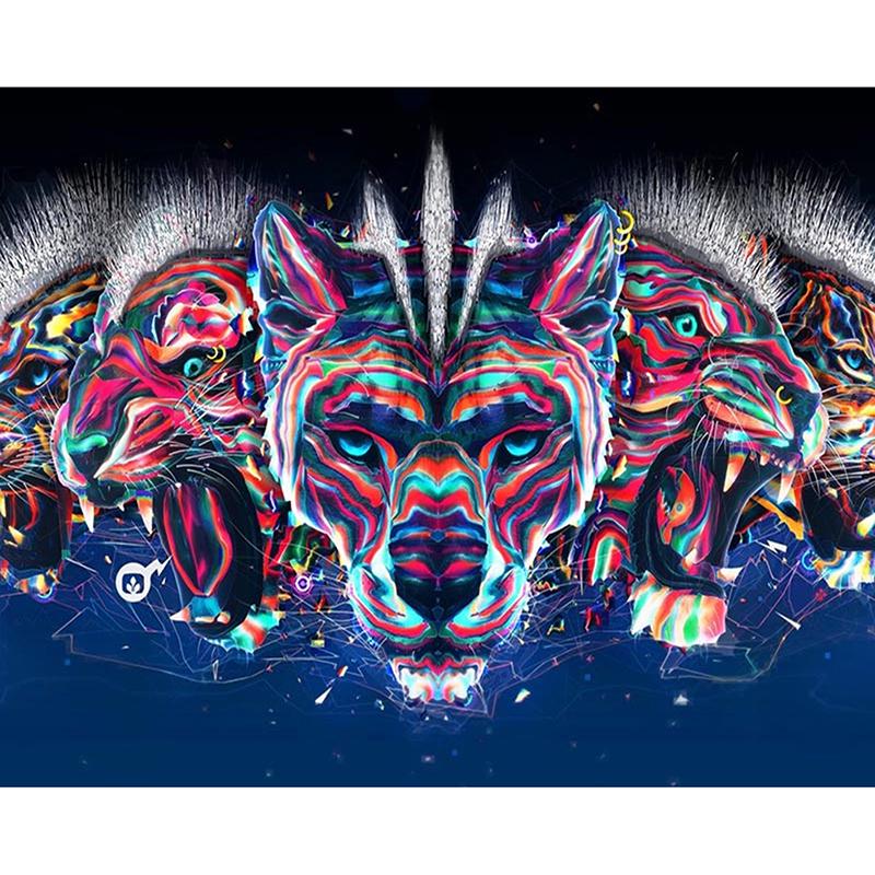 Diamond Embroidery Pattern Cross Stitch Rock Tiger Diamond Painting DIY Mosaic Home Decor