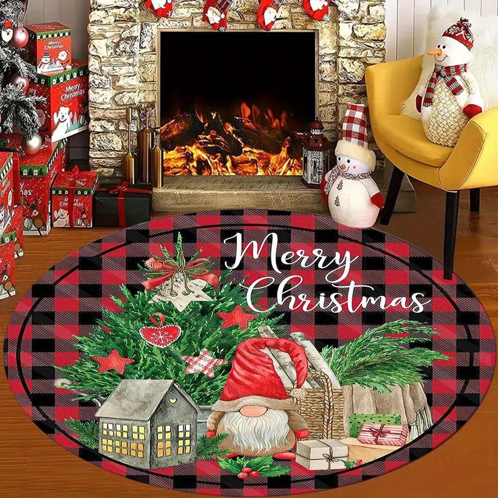 1 Piece Christmas Decoration Round Rug Suitable For Office Bedroom And Kitchen Home Decoration Christmas Decoration Gifts For Friends And Family