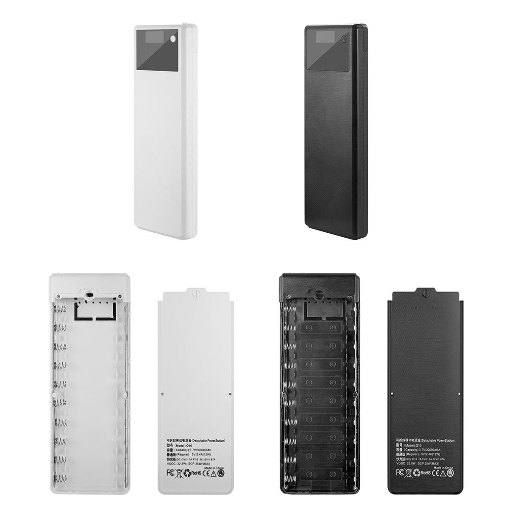 Съемный ящик для хранения QC3.0 PD Супербыстрая зарядка 10x18650 Батарея для Корпуса DIY Power Bank для Корпуса