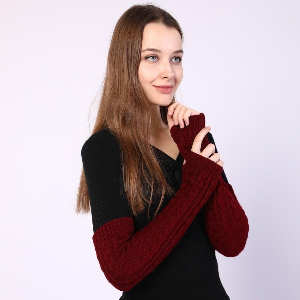 Long Arm Wrist Sleeve Solid Color Over Elbow Gloves Casual Fingerless Gloves Women
