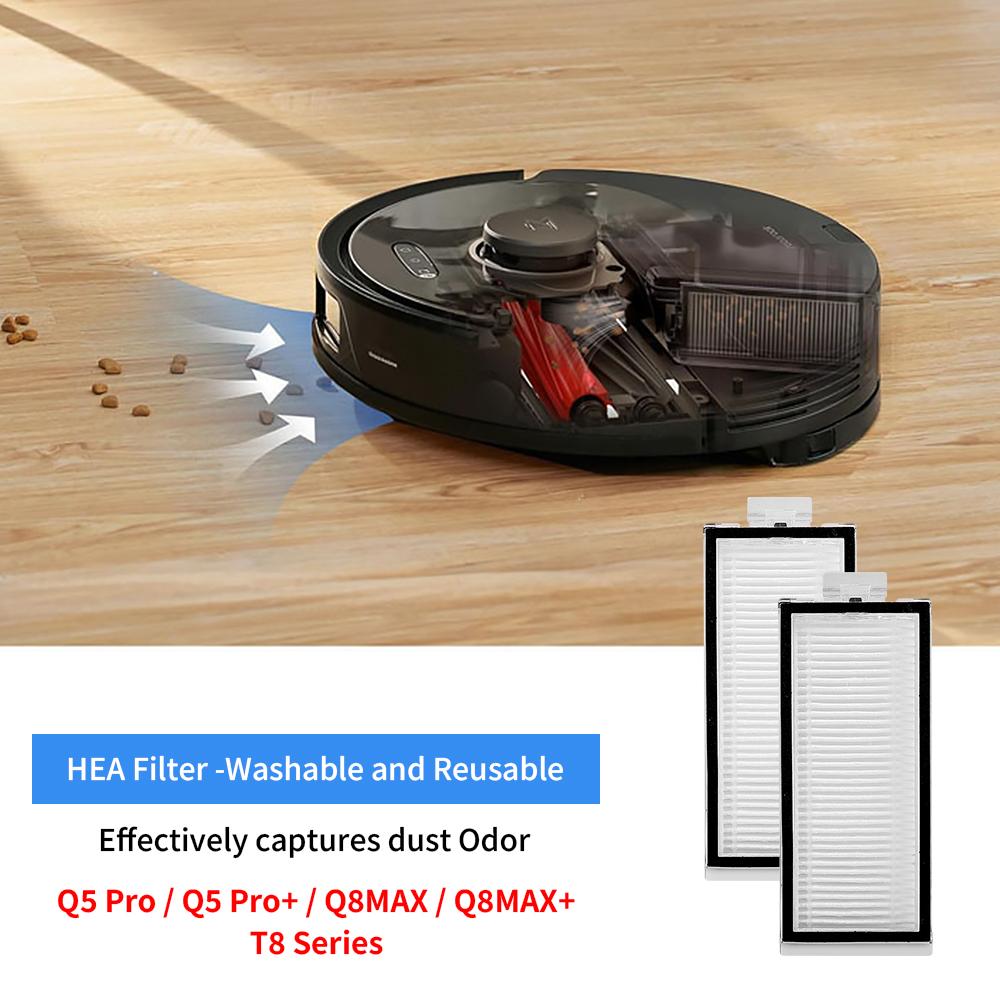 HEPA Filter For Roborock T8/ Q7 Max/ Q7 Max+/ Q5 Pro/ Q5 Pro+/ Q8 Max/ Q8 Max+ Robot Vacuum Washable Filter Spare Parts Accessories