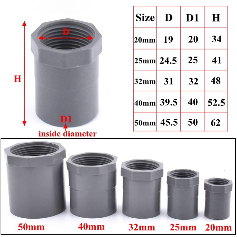 2Pcs 20~50mm PVC Pipe Connector Garden Irrigation Grey Ball Valve Aquarium Direct Tee Elbow Union Joint Pipe Clamp Cross Joint