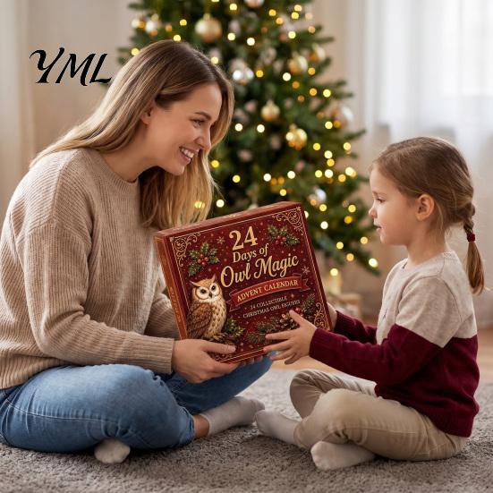 Acrylic Christmas Countdown Village Advent Calendar, 24-Day Set with Collectible House Calendar Ornament, 2D Tabletop Decor, Holiday Gift for
