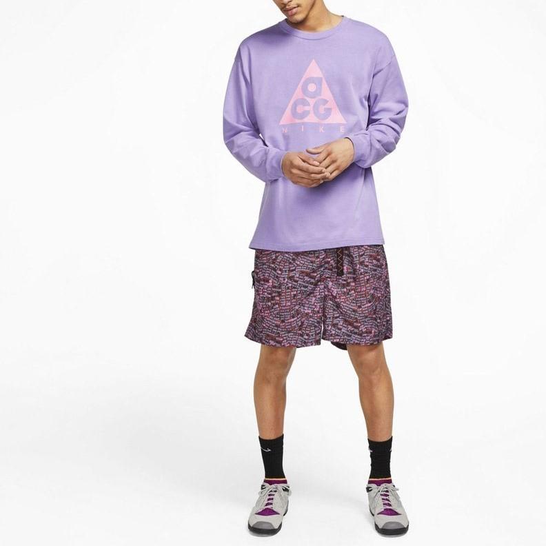 Nike Футболка с длинными рукавами NRG ACG, повседневный спортивный пуловер, мужские топы, космически-фиолетовый BQ3457-567