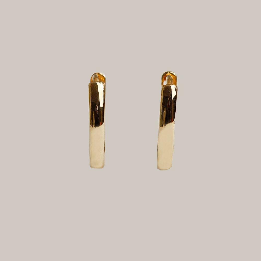 J-Nui Basic Round Earrings 14K Gold Plated
