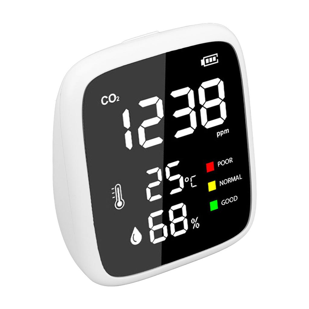CO2 Detector Mini Portable Desktop High Accuracy 400-5000ppm Temp Humi Meter Home Indoor Air Quality