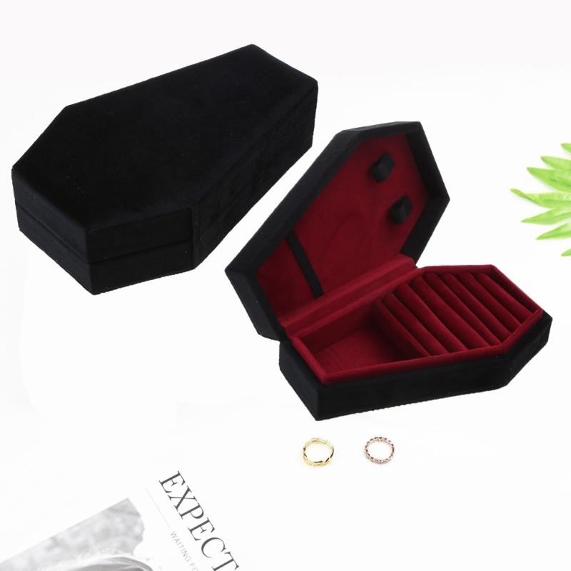Necklace Earring Display Case Ring Holder Coffin Shape Jewelry Display Box