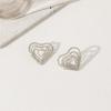 Hollow Twisted Heart Stud Earrings for Women Gold Metal Irregular Love Hearts Silver Small Earrings new trend