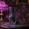 Mysterious Halloween Party Ornament Witch Boot Vase, Gothic Spider Web Flower Elegant Aesthetic Home Decor Decorative Table Centerpiece Vase