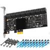 GLOTRENDS SA3120-C 20-портовая PCIe X1 SATA-карта расширения с кабелями SATA и питания, совместимая с Windows, Linux, Mac OS и NAS