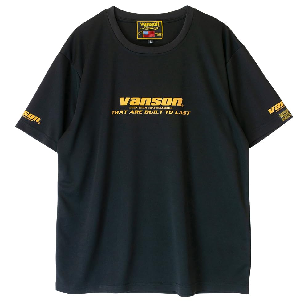 Vanson VSE25807S Men's Moisture-Wicking, Quick-Drying Mesh T-Shirt (2XL, Black/Yellow)