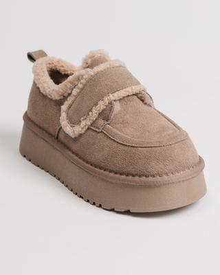 Ботинки на липучке Allsy 235235 36 визон замша шерсть