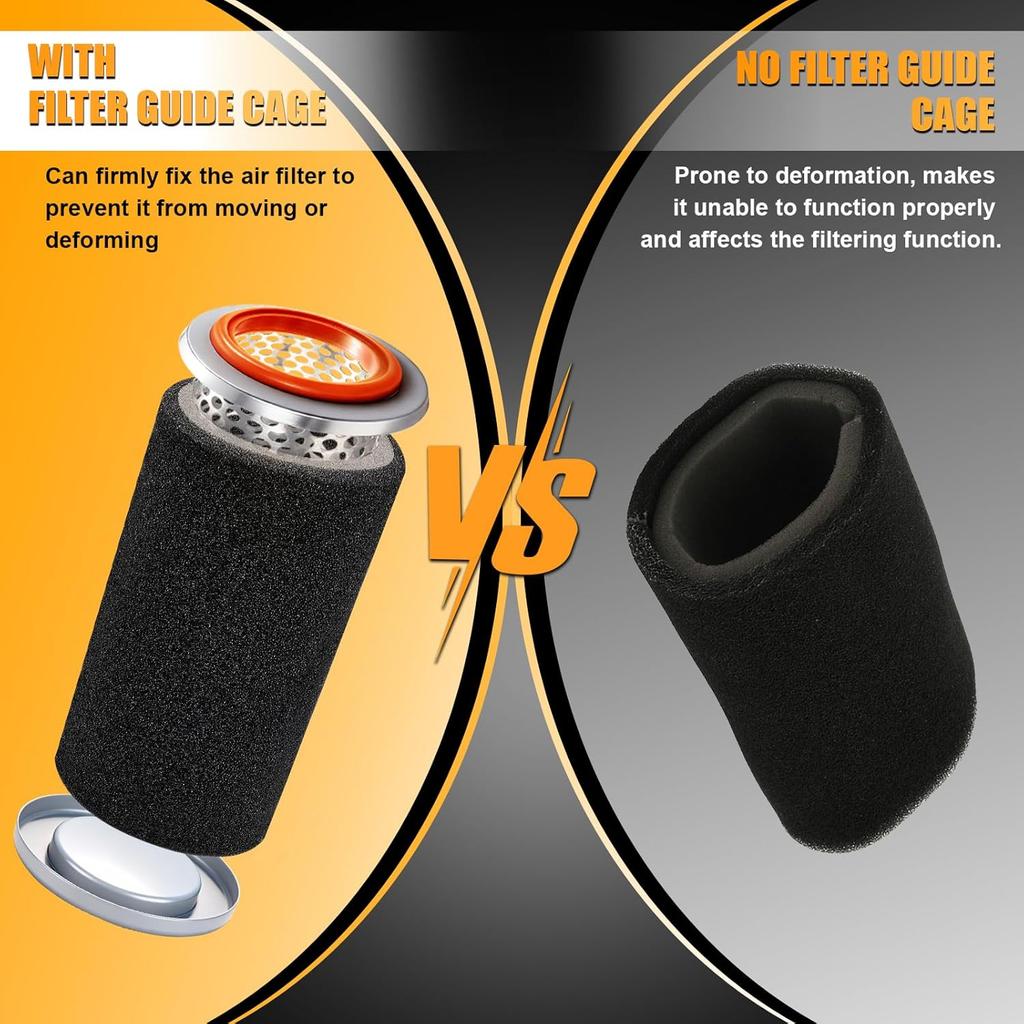 ATV Air Filter with Guide Cage & End Cap Kit for YFM350 Grizzly 350/YFM400 Grizzly 400/YFM400 Grizzly 450/YFM350 Bruin 350/Kodiak 400 450