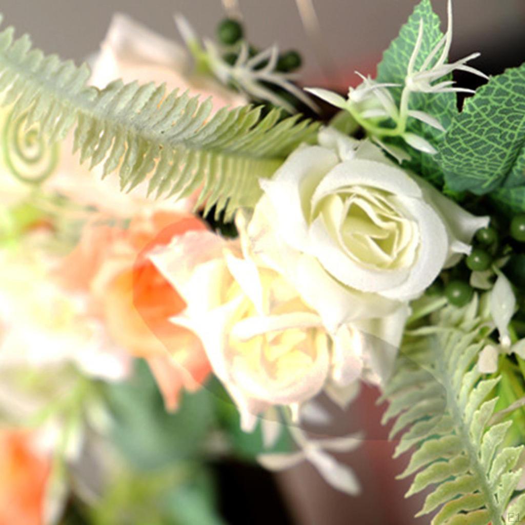 Rosary Garland Pink And White Roses Spring Wreath for Lounge Indoor Christmas
