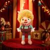 Причурливый цирковой декор Винтажная плюшевая игрушка клоун Мягкая набитая кукла шута с вышитым лицом Декоративная полиэстеровая ретро фигурка для полки,