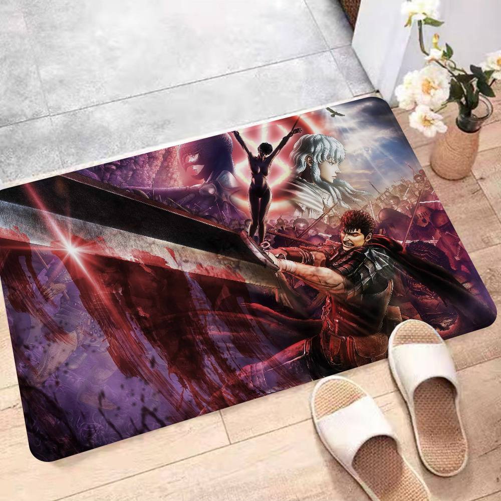 Японский комикс Берсерк Ковровое покрытие для прихожей Нескользящий коврик для прачечной Декор для прачечной Балкон Детская Гостиная Прикроватные ковры