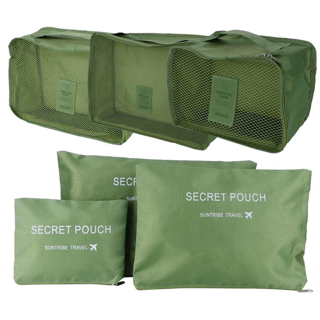 6 шт./компл. сумка для хранения одежды сортировочная сумка для багажа чемодан упаковка органайзер для путешествий зеленый