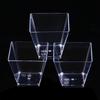 20pcs Square Cup Mouth Disposable Plastic Mousse Cups 60ml Ice Cream Cup Dessert Cups  Pudding