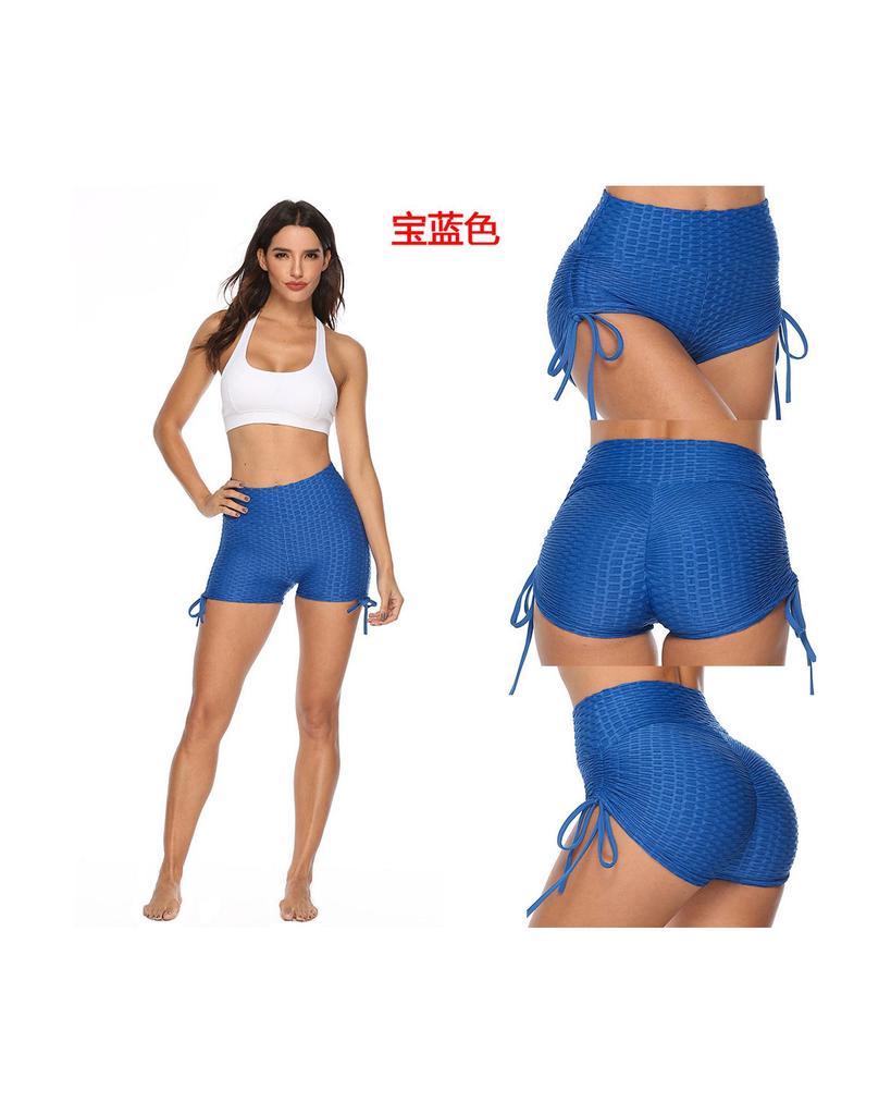 Azura Exchange Blue Butt Lifting High Waist Yoga Shorts