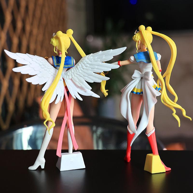 24cm Eternal Sailor Moon Figures Anime Tsukino Usagi Action Figure Eternal Tiare PVC Cake Ornaments Collection Model Toys Gifts