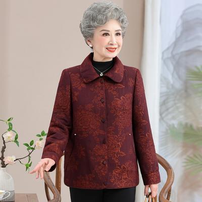 Пожилая Мать Осень Топ 60 Лет 70 Бабушка Шерстяное Пальто Праздничная Пожилая Леди Свадебный Банкет Высококлассная Одежда