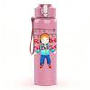 1PC Tiny But Strong Girl Hero Repeat Print 750ml Color Plastic Sports Water Bottle Leakproof Flip Straw Lid Suitable for Sports Office Home Use