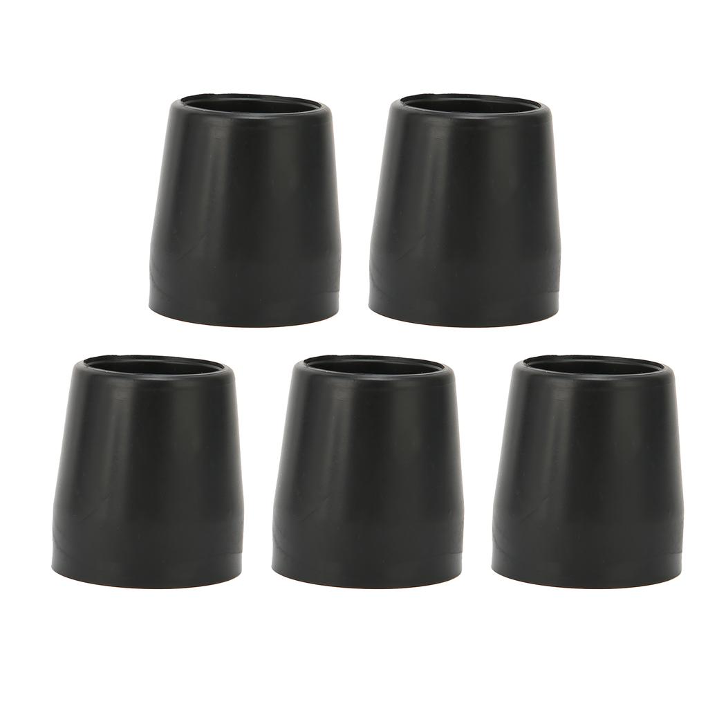 5 Pcs Crutch Tips Thick Rubber Single Angle Cane Foot Cane Walking Stick Crutch Foot PadBlack