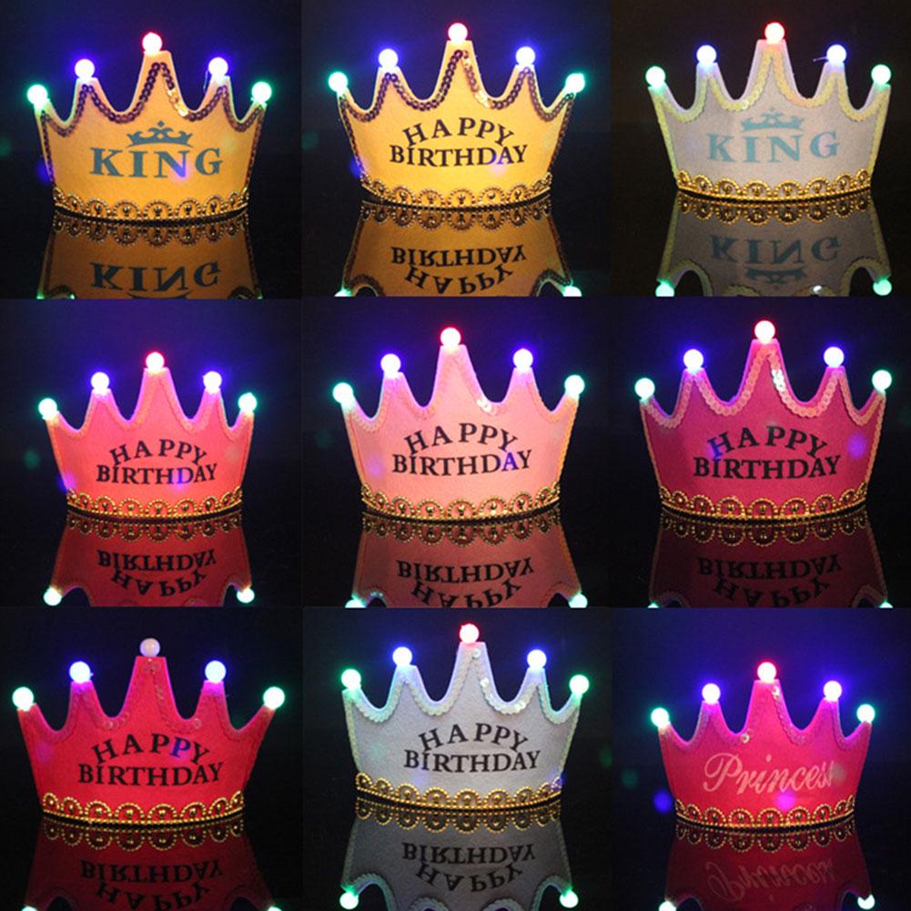 Подарок на вечеринку для мальчиков и девочек на день рождения светодиодные мигающие шапки для детей аксессуары для шляп-корон