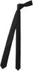 Nishijin-ori Japanese-made Long Tie, Plain, Narrow, Silk, Black (length 160cm)