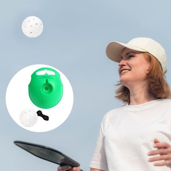 Portable Pickleball Trainer Rebound Ball Set with Anti-Slip Base Durable Elastic Strings Pickleball Training Tool