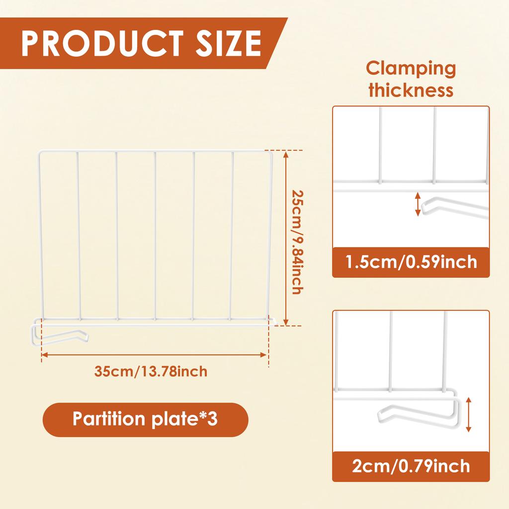 2 шт. Расширяемые разделители для гардероба, без перфорации, многоярусная полка для шкафа для сумок и одежды, разделитель для разделения пространства