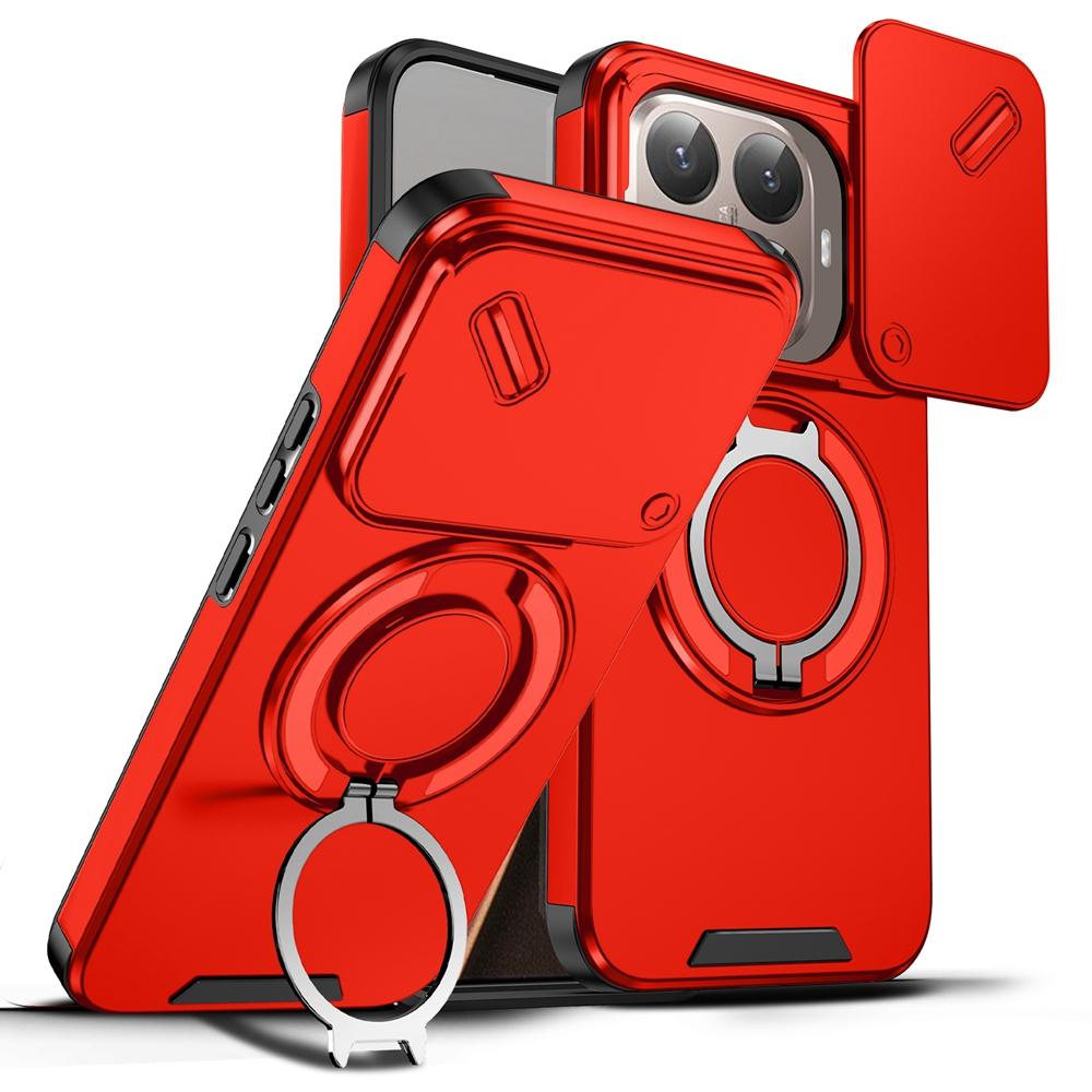 Чехол для Xiaomi 15T Pro для Xiaomi Mi 15T Чехол Броня Магнитный Держатель-Кольцо Сдвижная Защита Объектива Противоударный Чехол для Mi15T 15TPro Funda
