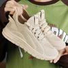 Women's Shoes Single Shoes 2025 Spring New Fashion Casual Shoes Foreign Trade Flying Woven Mesh Shoes Breathable Solid Color Sports Shoes