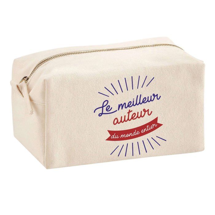 Trousse multifonction Auteur Meilleur du Monde Cadeau Anniversaire Noël Collègue Idée Original | Trousse Scolaire Fournitures Bureau
