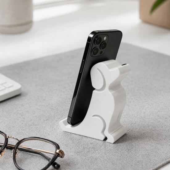 Настольная подставка для дисплея с эркерным окном, 3D-печатный держатель для мобильного телефона, милая фигурка собаки, настольный держатель с устойчивым основанием, художественное украшение для дома, офиса, ниши, искусство